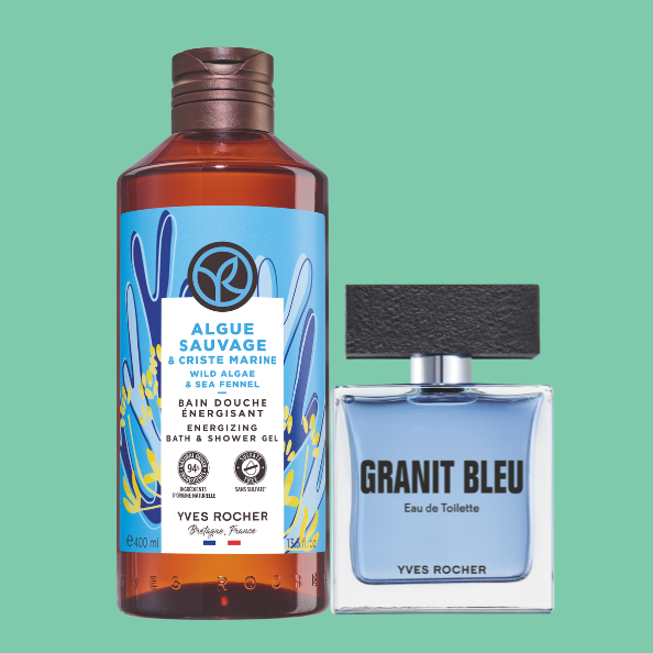 Men's Set - Wild Algae &amp; Sea Funnel Shower Gel and Granit Bleu