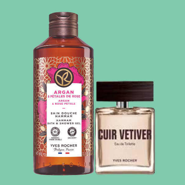 Men's Set - Argan &amp; Rose Shower Gel and Cuir Vetiver